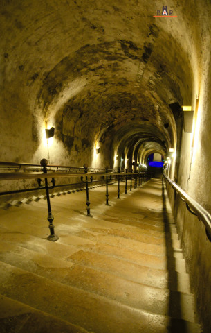 Les 116 marches pour accéder aux Caves Pommery
